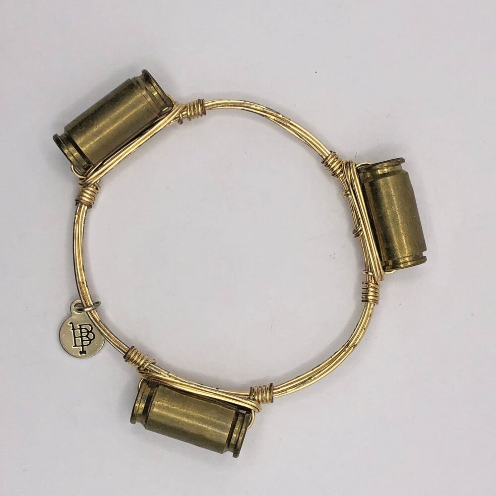 Bourbon and Boweties Bullet Casing Bangle Bracelet Brown Gold Hunting